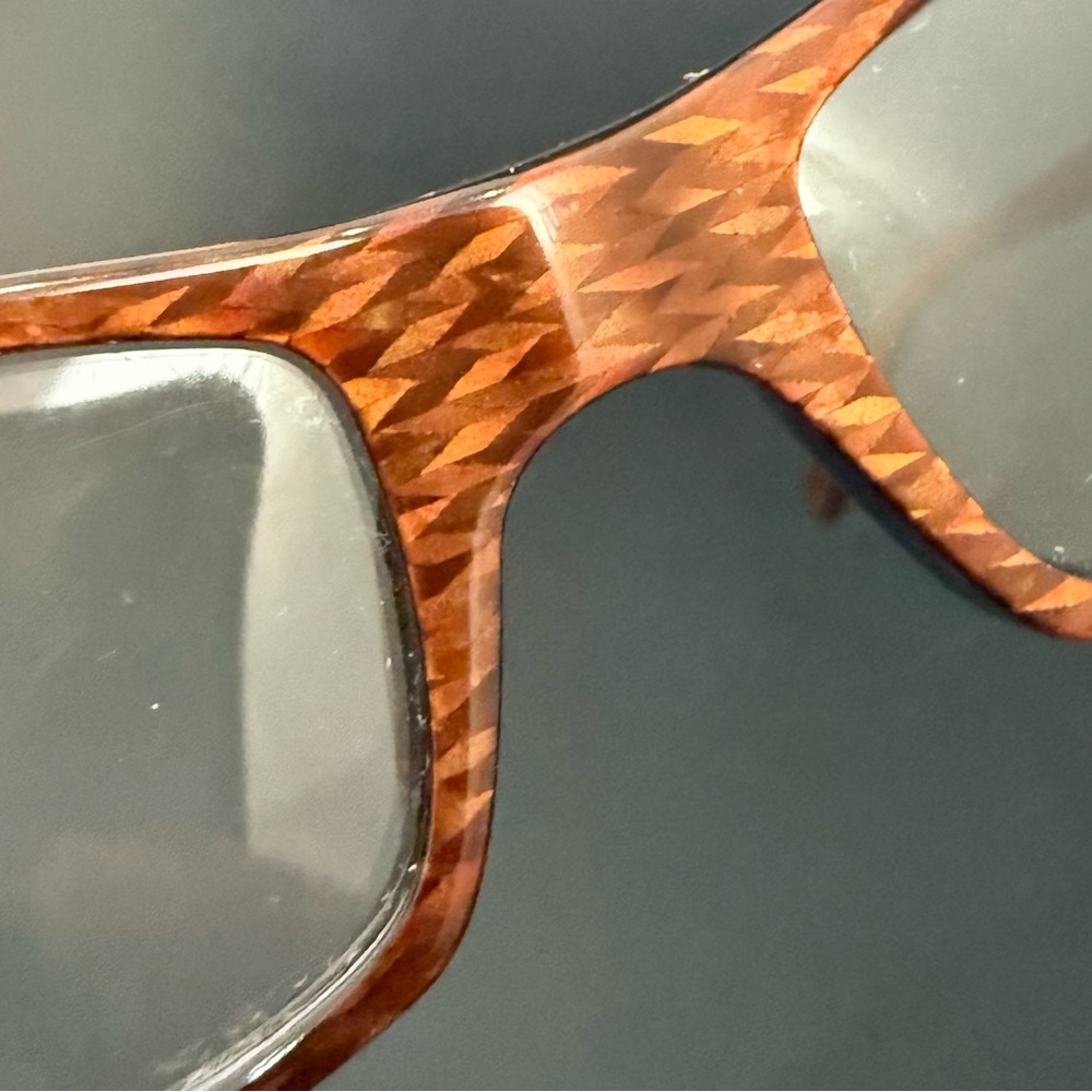 PRADA VPR 03H 7BP-101 Honey Brown Chevron 51-16-135 Rectangular Eyeglass Frame - Picture 6 of 14